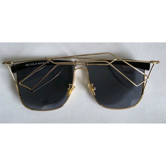 Designer Inspired So Electric 26 HHD 58 Black & Gold Frame Sunglasses main image 4